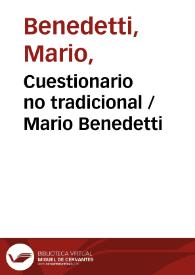 Portada:Cuestionario no tradicional / Mario Benedetti