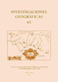 Portada:Investigaciones Geográficas. Núm. 65, 2016