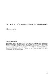 El Cid = El León: ¿epíteto árabe del Campeador? / Mikel de Epalza | Biblioteca Virtual Miguel de Cervantes