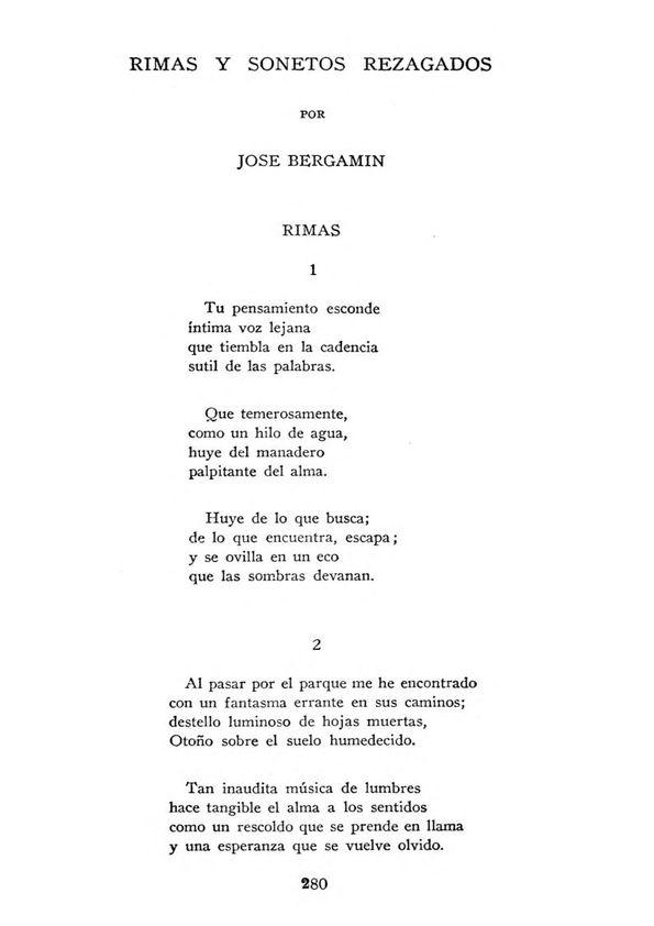 Rimas y sonetos rezagados / por José Bergamín | Biblioteca Virtual Miguel de Cervantes