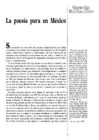Portada:La poesía pura en México / Fernando Rodríguez