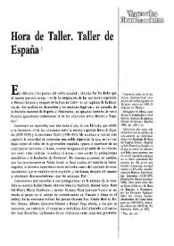 Portada:Hora de Taller. Taller de España / Guillermo Sheridan