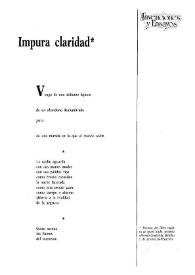 Impura claridad / María José Flores | Biblioteca Virtual Miguel de Cervantes