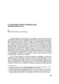 Portada:\"La Celestina\" como antropología hispano-semítica / Francisco  Márquez Villanueva ; Luis Fernando Bernabé Pons (trad.)