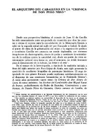 Portada:El arquetipo del caballero en la "Crónica de don Pero Niño" / Antonio Giménez