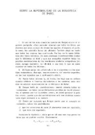 Portada:Sobre la imposibilidad de la Biblioteca de Babel / José Luis García Martín