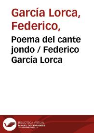 Poema del cante jondo / Federico García Lorca | Biblioteca Virtual Miguel de Cervantes