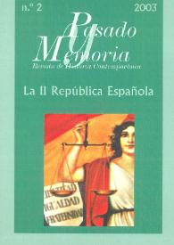 Portada:Pasado y Memoria. Revista de Historia Contemporánea. Núm. 2 (2003). La II República Española / Glicerio Sánchez Recio (coord.)