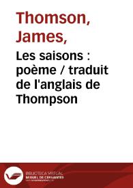 Portada:Les saisons : poème / traduit de l'anglais de Thompson