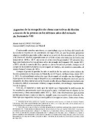 Aspectos de la recepción de obras narrativas de ficción a través de la prensa en los últimos años del reinado de Fernado VII / María José Alonso Seoane