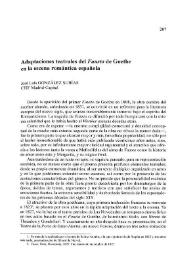 Adaptaciones teatrales del "Fausto" de Goethe en la escena romántica española / José Luis González Subías | Biblioteca Virtual Miguel de Cervantes