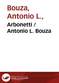 Portada:Arbonetti / Antonio L. Bouza