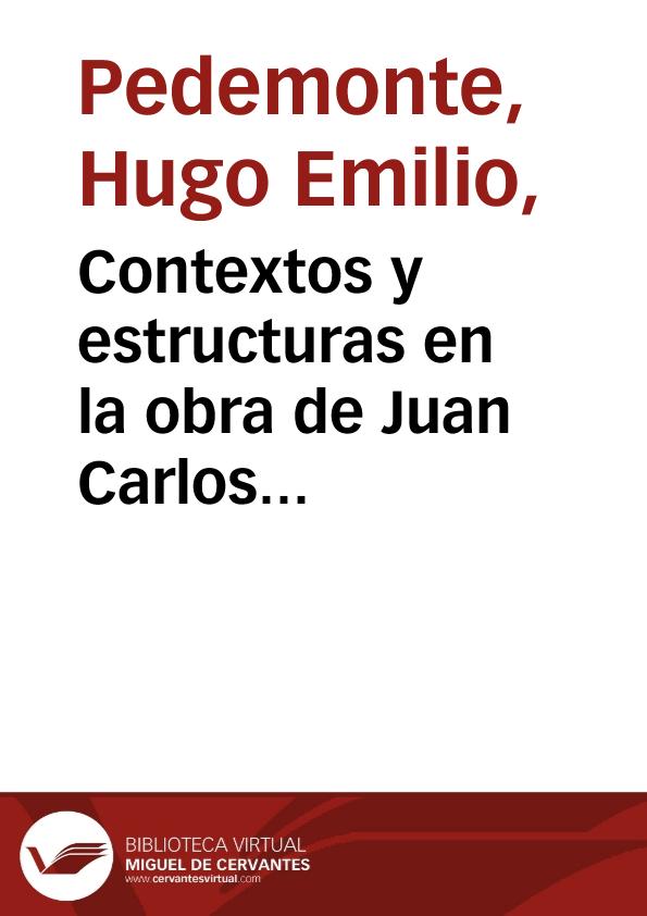 Contextos y estructuras en la obra de Juan Carlos Onetti / Hugo Emilio Pedemonte | Biblioteca Virtual Miguel de Cervantes