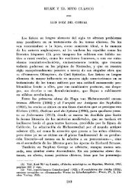 Portada:Rilke y el mito clásico / por Luis Díez del Corral