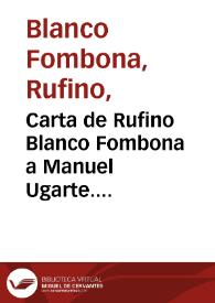 Carta de Rufino Blanco Fombona a Manuel Ugarte. Amsterdam, 22 de julio de 1902 | Biblioteca Virtual Miguel de Cervantes