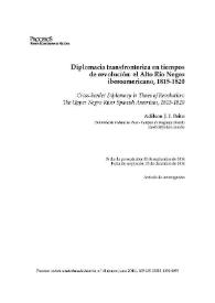 Más información sobre Diplomacia transfronteriza en tiempos de revolución: el Alto Río Negro iberoamericano, 1815-1820  / Adilson J. I. Brito 