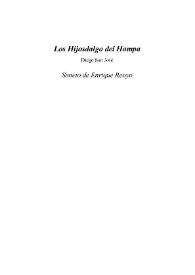 Los Hijosdalgo del Hampa / Diego San José ; soneto de Enrique Reoyo  | Biblioteca Virtual Miguel de Cervantes