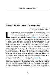 Portada:El \"mito del 98\" en la cultura española / Francisco Sevillano Calero