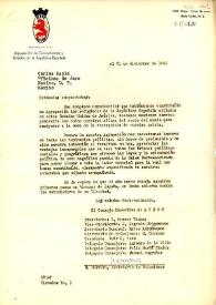 Portada:Carta de la Agrupación de Combatientes y Exiliados de la República Española a Carlos Esplá. New York, 31 de diciembre de 1941