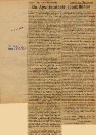 Portada:Un Ayuntamiento republicano / Carlos Esplá