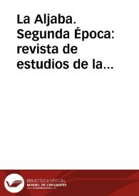 Portada:La Aljaba. Segunda Época: revista de estudios de la mujer