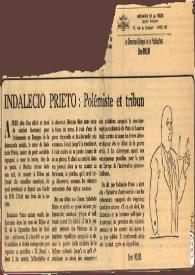 Portada:Indalecio Prieto: Polémiste et tribun / Léon Rollin