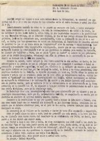 Portada:Carta de Rafael Supervía a Indalecio Prieto. Washington, 16 de enero 1950
