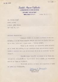 Portada:Carta de Manuel Dorado a Carlos Esplá. Nueva York, 30 de marzo de 1953