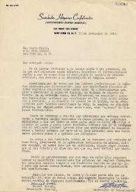 Portada:Carta de Manuel Dorado y J. G. Malo a Carlos Esplá. Nueva York, 13 de noviembre de 1953