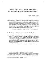 Los dilemas de laicidad positiva: un análisis a partir del caso peruano / Betzabé Marciani Burgos | Biblioteca Virtual Miguel de Cervantes