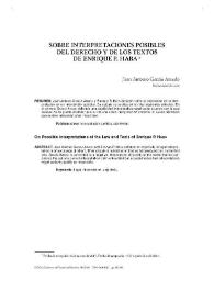 Portada:Sobre interpretaciones posibles del derecho y de los textos de Enrique P. Haba / Juan Antonio García Amado