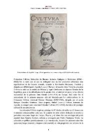 Portada:Colección Cvltvra. Selección de Buenos Autores Antiguos y Modernos (1916 - 1923) [Semblanza] / Freja I. Cervantes