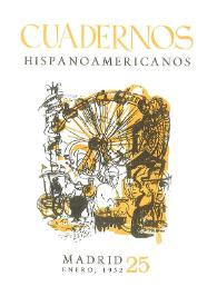 Portada:Cuadernos Hispanoamericanos. Núm. 25, enero 1952