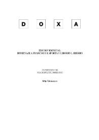 Portada:Doxa. Cuadernos de Filosofía del Derecho. Edición Especial: Homenaje a Francisco Laporta y Liborio L. Hierro