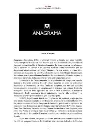 Portada:Anagrama (Barcelona, 1969- ) [Semblanza] / Ana Cabello
