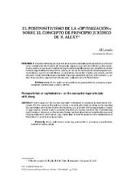 El postpositivismo de la "optimización": sobre el concepto de principio jurídico de R. Alexy / Alí Lozana Prado | Biblioteca Virtual Miguel de Cervantes