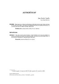 Autocríticas / Juan Ramón Capella | Biblioteca Virtual Miguel de Cervantes