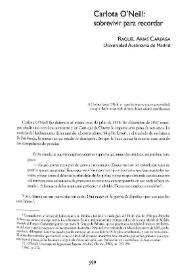 Portada:Carlota O'Neill: sobrevivir para recordar / Raquel Arias Careaga