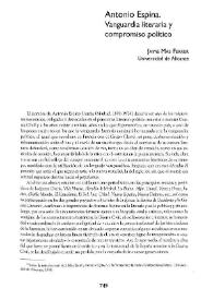 Antonio Espina. Vanguardia literaria y compromiso político
 / Jaime Mas Ferrer | Biblioteca Virtual Miguel de Cervantes