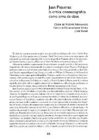 Portada:Juan Piqueras : la crítica cinematográfica como arma de clase / César de Vicente Hernando