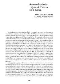 Antonio Machado -y Juan de Mairena- en la guerra  / Matías Escalera Cordero | Biblioteca Virtual Miguel de Cervantes
