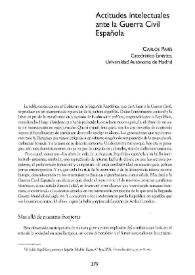Actitudes intelectuales ante la Guerra Civil Española  / Carlos París | Biblioteca Virtual Miguel de Cervantes