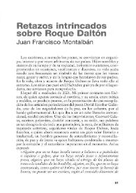 Portada:Retazos intrincados sobre Roque Dalton / Juan Francisco Montalbán
