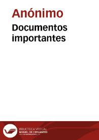 Documentos importantes | Biblioteca Virtual Miguel de Cervantes