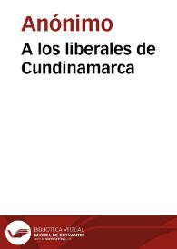 Portada:A los liberales de Cundinamarca