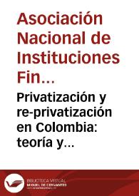 Portada:Privatización y re-privatización en Colombia: teoría y práctica