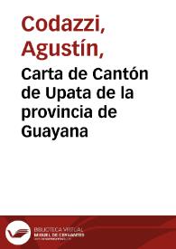 Portada:Carta de Cantón de Upata de la provincia de Guayana