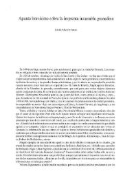 Apunte brevísimo sobre la imprenta incunable granadina / Julián Martín Abad | Biblioteca Virtual Miguel de Cervantes