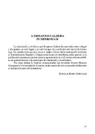 A Ermanno Caldera. In memoriam / Enrique Rubio Cremades