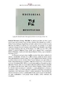 Editorial Minotauro (Lisboa, 1960-1966) [Semblanza] / Daniel Melo